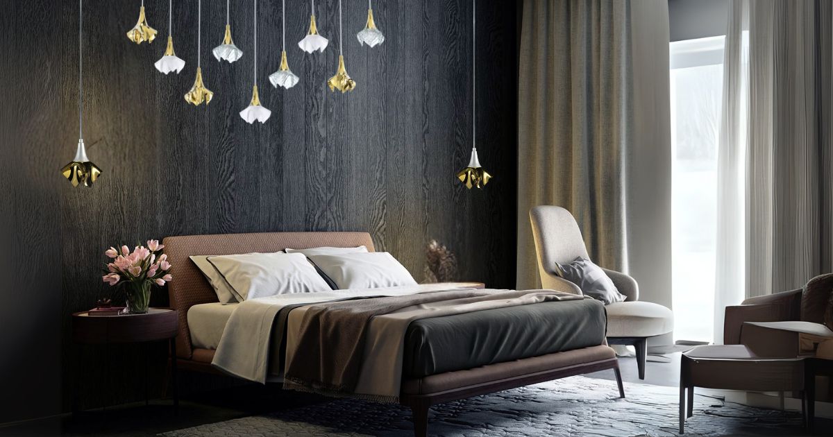 Inspiration für Sie: Hängeleuchten für das Schlafzimmer und moderne Kronleuchter über dem Bett