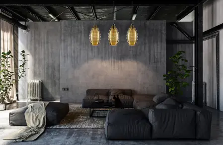 Moderne Deckenleuchte für das Wohnzimmer im industriellen Stil ELC02 Moderne Deckenleuchte für das Wohnzimmer im industriellen Stil ELC02
