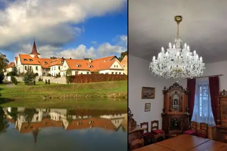 Kristallkronleuchter im historischen Alchemistenpalast