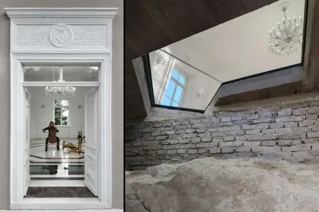 Ein Kristallkronleuchter im Herzen eines architektonischen Schmuckstücks